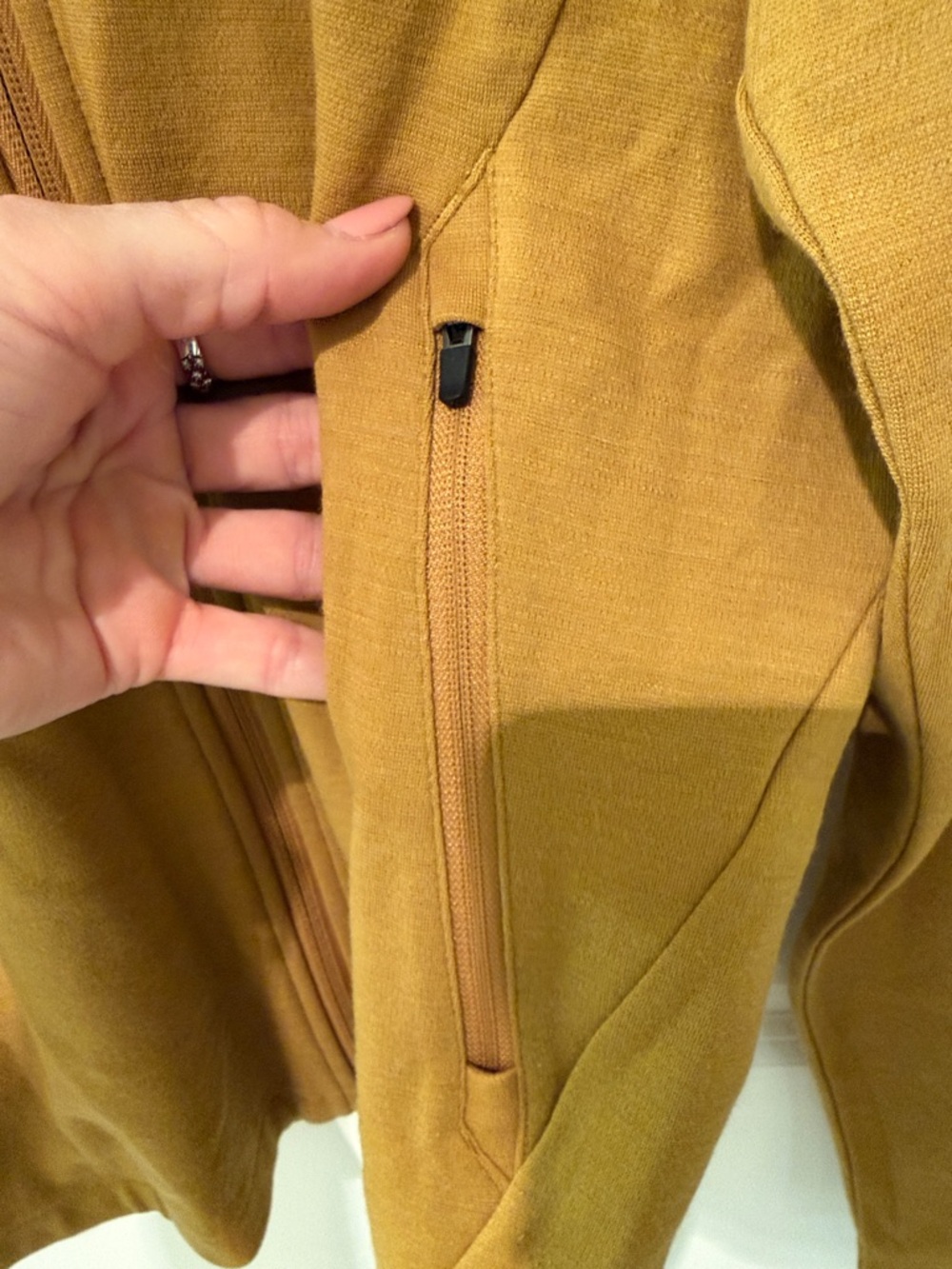 ibex Men's Zip-Up Sweater Jacket - Mustard Yellow - Picture 5 of 8